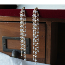 Natural Wild Mini Small Pearl Waterfall Earrings Super-long Freshwater and origin 2m yea Multi-Pearl Earl Line