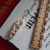 Multi-grain small freshwater pearl ear hook natural many earrings Shaoxing 14K handmade large grape string beads long ear pendant
