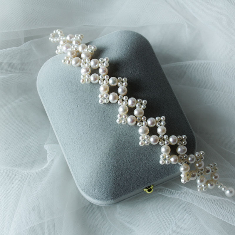 All hand-woven pearl bracelets, natural Zhejiang freshwater net red processing and production of diy multi-layer soft bracelets