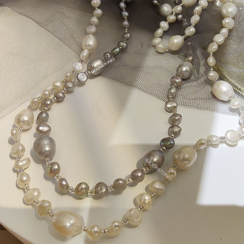 Baroque natural gray pearl body chain shaped clothing chain sweater chain Zhejiang new necklace exaggerated long necklace