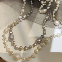 Baroque Natural Grey Pearl Body Chain Styling Clothing Chain Sweater Chain Zhejiang New Neck Exaggerated long item chain