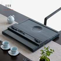 To the letter Hall whole green sandalwood Stone tea tray natural stone tea table double-layer design Stone Tea home kung fu tea set