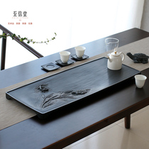 Master Xin Xin Tang master handmade whole piece of natural Wujin Stone tea tray Stone tea table large stone Tea home simple home