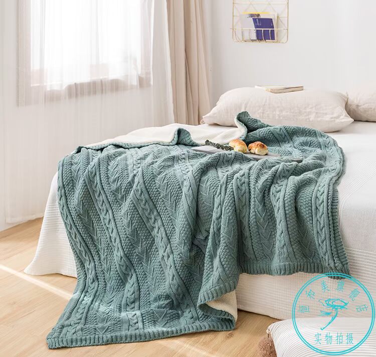 Liên tục chăn Mỹ cộng khuẩn + sherpa bông đan giải trí phức tạp chăn Bắc Âu chăn mền - Ném / Chăn chăn lông cừu loại nào tốt
