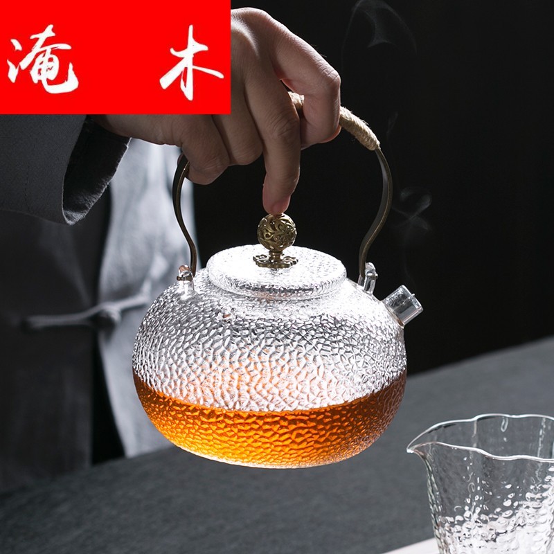 Flooded wooden Japanese black tea the pot of tea, the electric hammer heat - resistant glass TaoLu cook mercifully tea kettle household whole