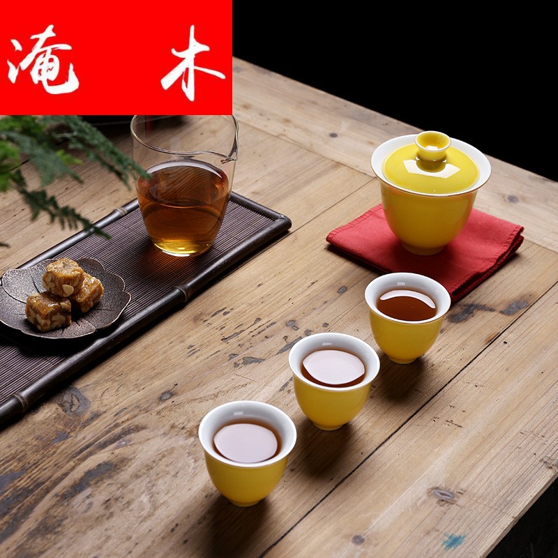Flooded wooden is suing'll of a complete set of ceramic tureen kung fu tea sets crack cup portable car travel