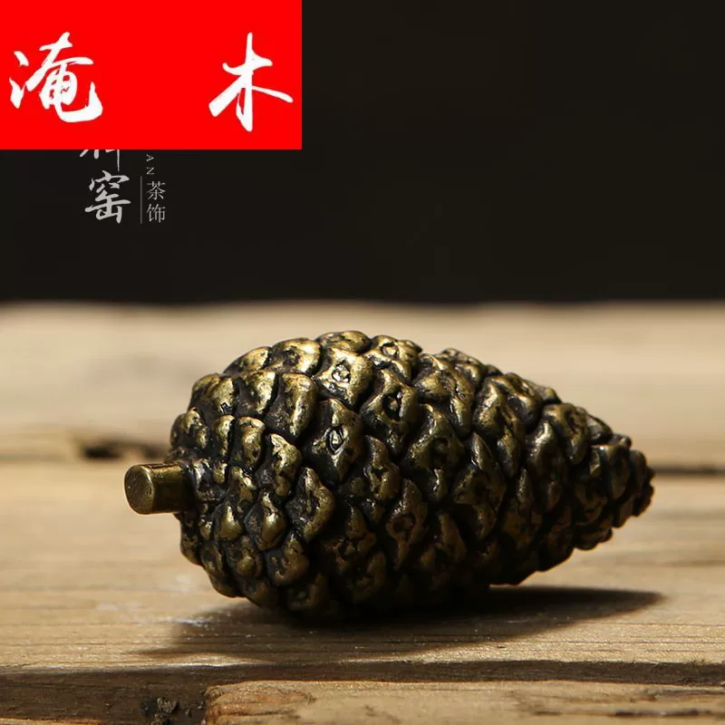 淹木 Shi Zen Kiln Pure Copper Pine Cone Tea Pet Japanese-style cover shelved tea table cover bracket Kung Fu tea ceremony match