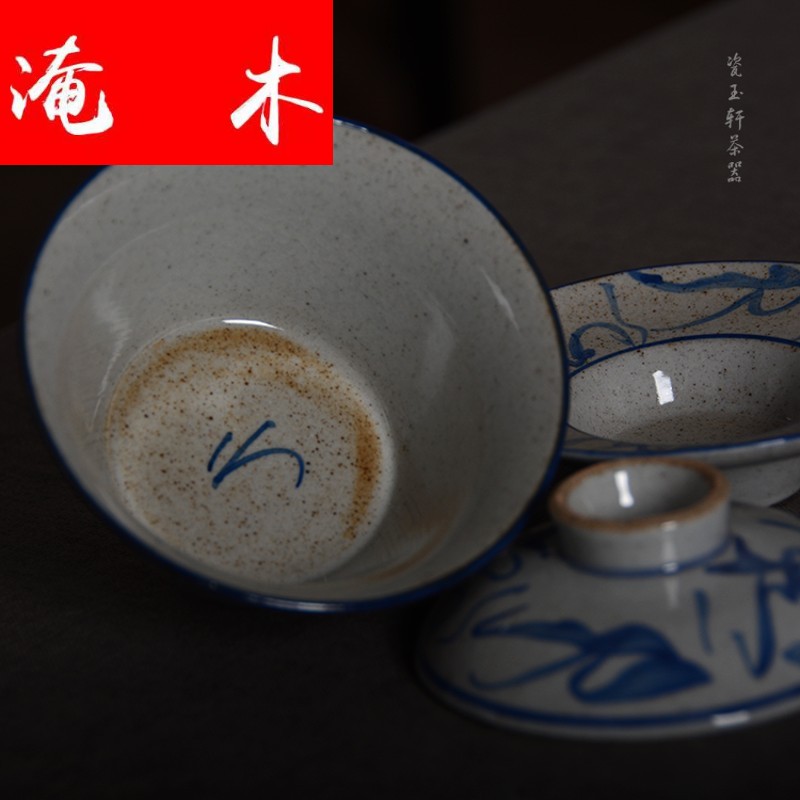 Submerged wood jingdezhen porcelain jade hin ceramic kung fu tea set, 80-90 - s ancient up hand - made porcelain and old camellia knife