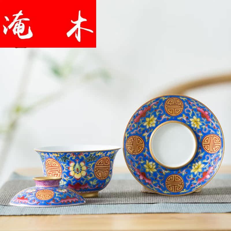 Submerged wood capacity up with porcelain enamel see colour tureen jingdezhen household hand - made large three more bowl tea sea