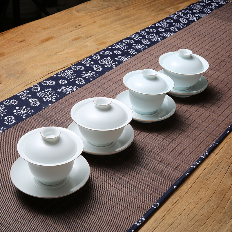 Submerged wood only three tureen jingdezhen tureen high temperature porcelain cups tureen glass ceramic bowl household kung fu tea set