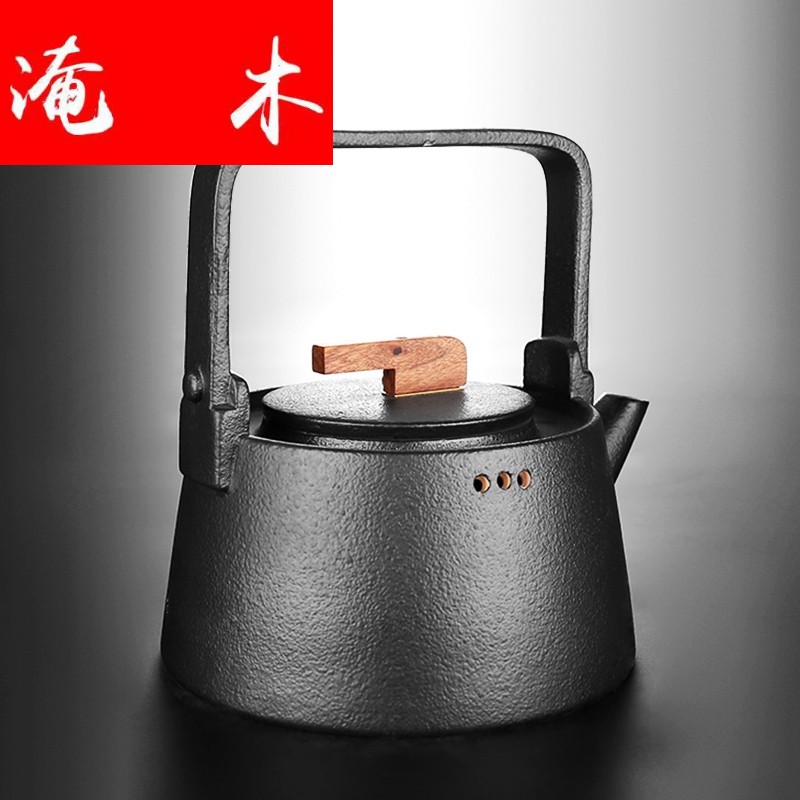 Flooded wooden household electrical TaoLu ceramic girder teapot tea boiled tea is tea stove kungfu iron pot induction cooker five lines of fire