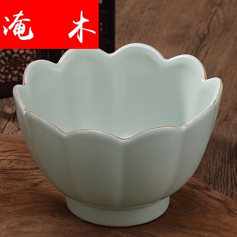 Flooded your up temperature bowl lotus wood large tureen cup wash to kung fu tea accessories ceramic tea to wash