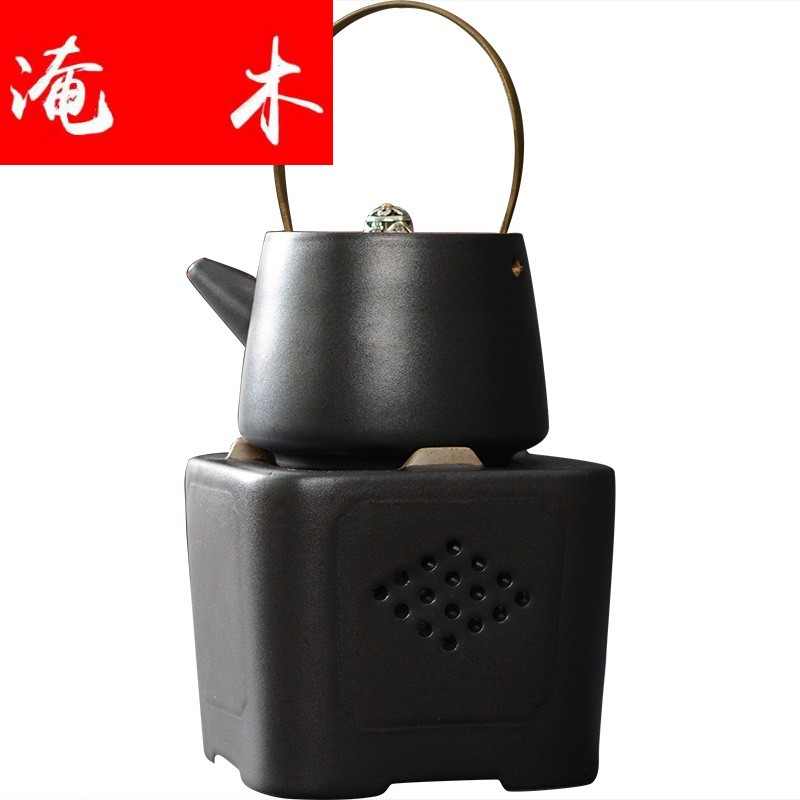 Flooded Japanese wooden hall girder pot of coarse pottery teapot cooked this teapot tea alcohol lamp boiled tea stove ceramic kung fu tea set