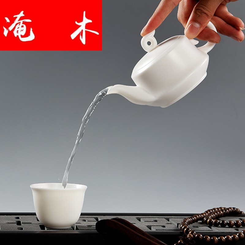 Submerged wood xiangyun make tea pot of pure white porcelain craft ceramic teapot large jade porcelain tea filter household utensils