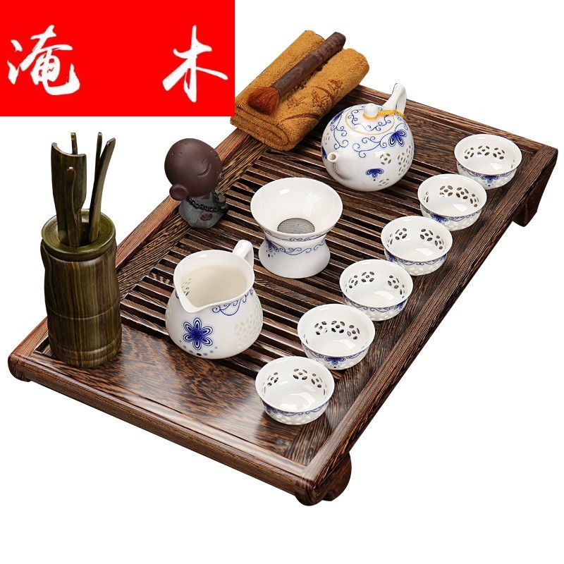Flooded wenge wood tea tray was violet arenaceous household utensils and exquisite kung fu suit real wood of a complete set of small tea tea
