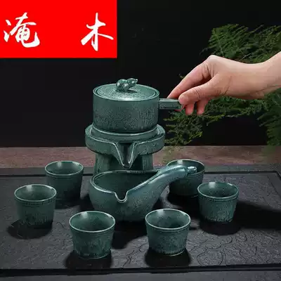 Flood Wood when to run Stone Mill automatic tea set set lazy anti-scalding tea maker retro creative semi-automatic