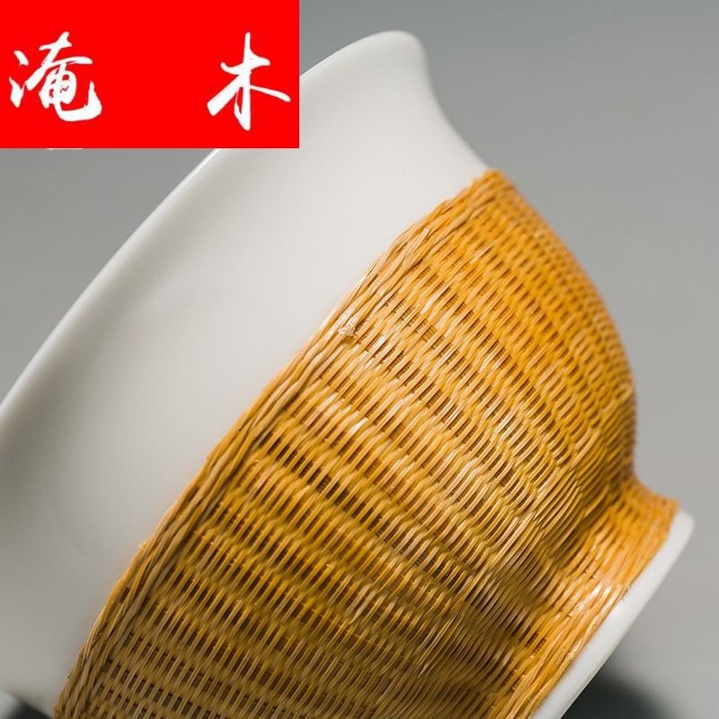 Flooded wood, bamboo states porcelain white porcelain tureen checking bamboo has large only three bowl tea cup kung fu tea set