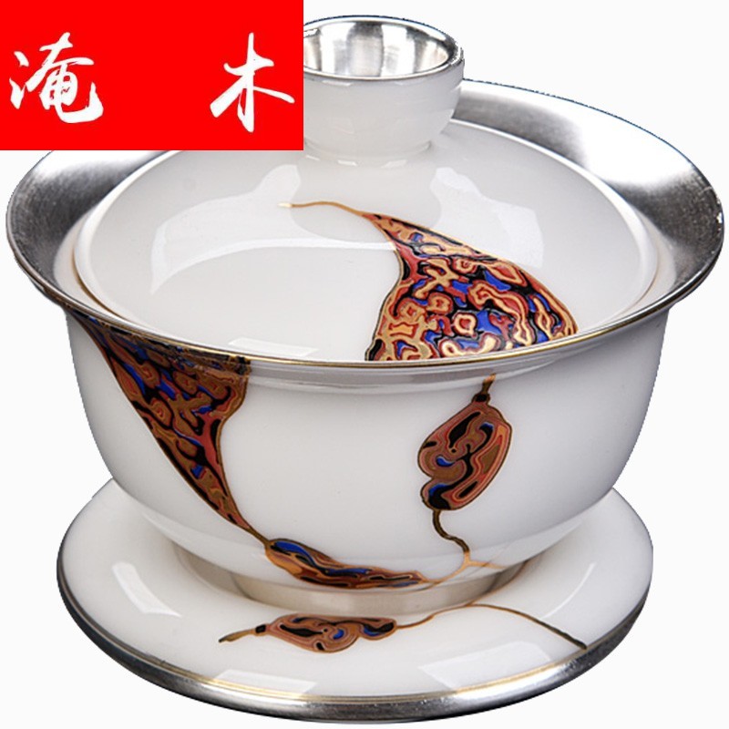 Submerged wood gode white porcelain coppering. As silver tureen ceramic hand three sizes to make tea bowl kung fu tea set