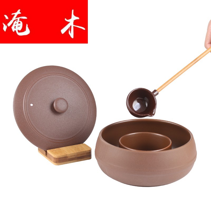 Flooded wooden Japanese teahouse large - sized purple sand boil tea machine dry bowl points tea spoon, coarse ceramic cooking bowl TaoLu fire electricity
