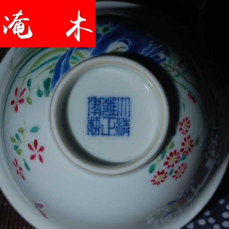 Submerged wood jingdezhen checking ceramic tea set hand - made famille rose bowl no ipads tureen archaize ceramic tea set three