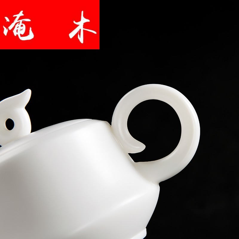 Submerged wood xiangyun make tea pot of pure white porcelain craft ceramic teapot large jade porcelain tea filter household utensils