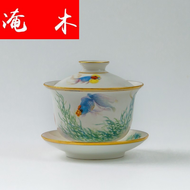 Submerged wood made tea tureen bowl jingdezhen hand - made pastel large only three bowl of ceramic cup