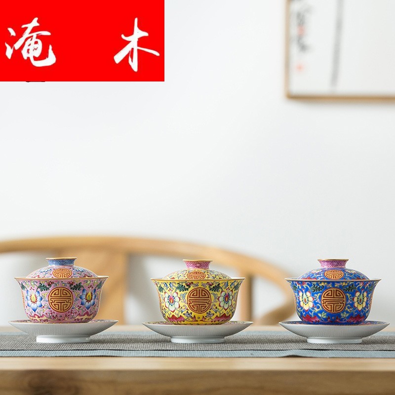 Submerged wood capacity up with porcelain enamel see colour tureen jingdezhen household hand - made large three more bowl tea sea