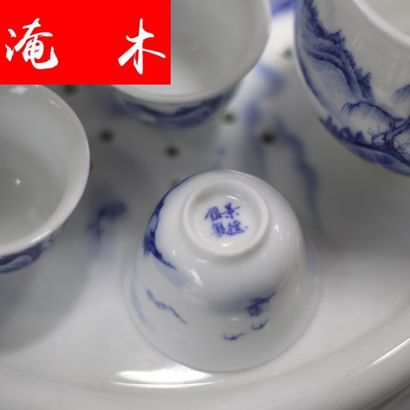 Submerged wood all hand - made porcelain lingling kung fu tea sets suit high - end gift box porcelain jingdezhen all hands