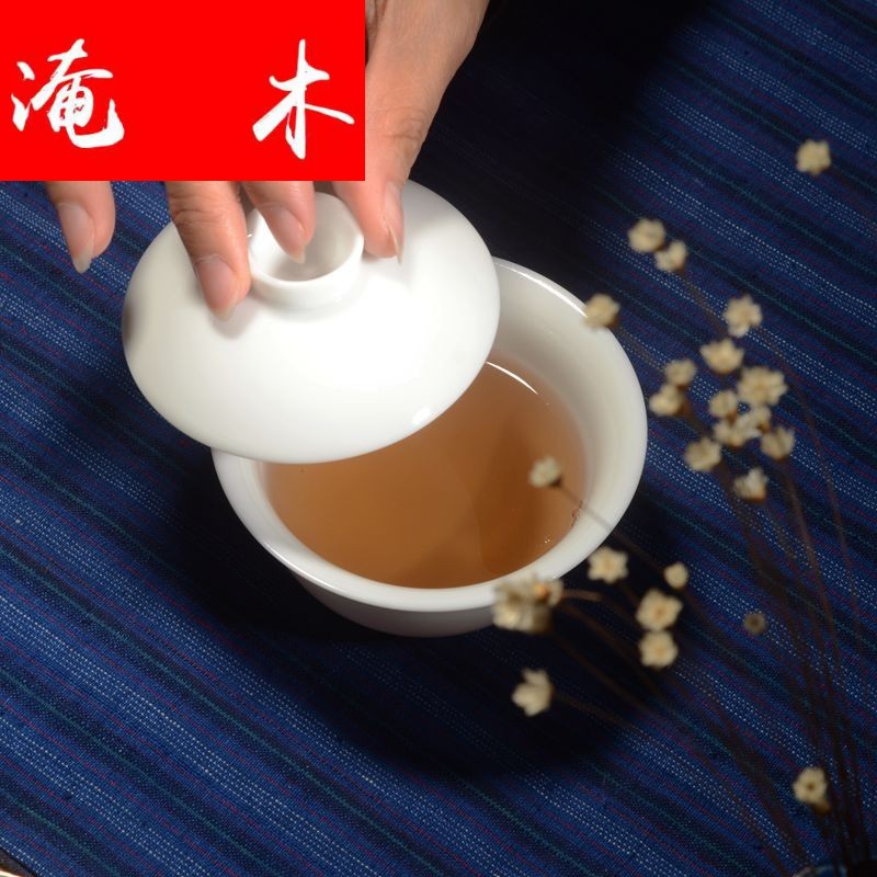 Submerged wood jingdezhen ceramic no riding high jade white mud mud tureen white porcelain high temperature porcelain kung fu tea tea bowl