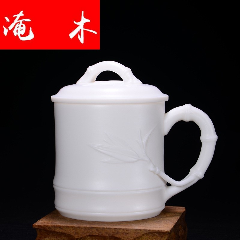 Ceramic pure white jade ceramic office cup Chinese white ceramic tea cup tea cup tea set logo