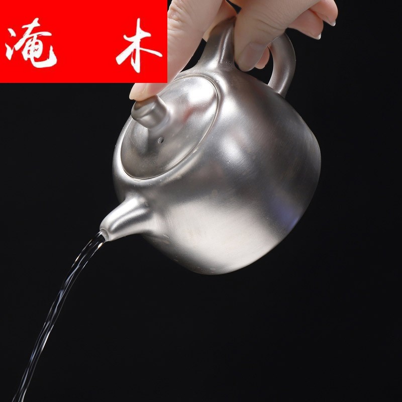 Submerged wood tea silver pot of kung fu xi shi pot teapot little teapot checking silver silver clasp porcelain teapot 999 silver pot