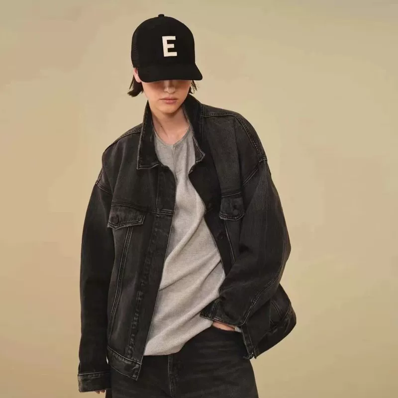 Джинсовая куртка с двойной проволокой FOG ESSENTIALS HHH стирка и старая 22S высоко street свободная