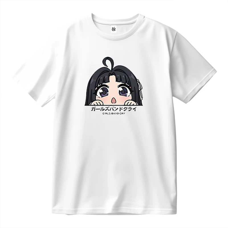 Футболка Sleeve из хлопка с призывной надписью 'The Scream of Girls Band Crying Girls Band Inina Isori Not Going to School'