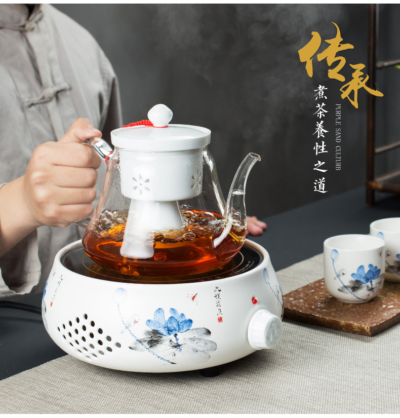 NiuRen household glass teapot black tea the boiled tea, the electric TaoLu boiled tea kettle boil water filtration teapot suits for