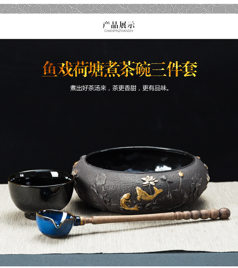 NiuRen cast iron pot of electric heating the boiled tea, the electric TaoLu boiled tea bowl points, kung fu tea set household of Chinese style