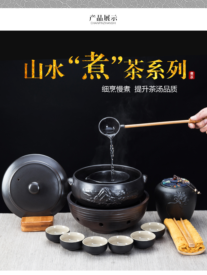 NiuRen ceramic boiling tea ware household electric TaoLu suit warm tea bowl white tea is black tea tea pu 'er retro points