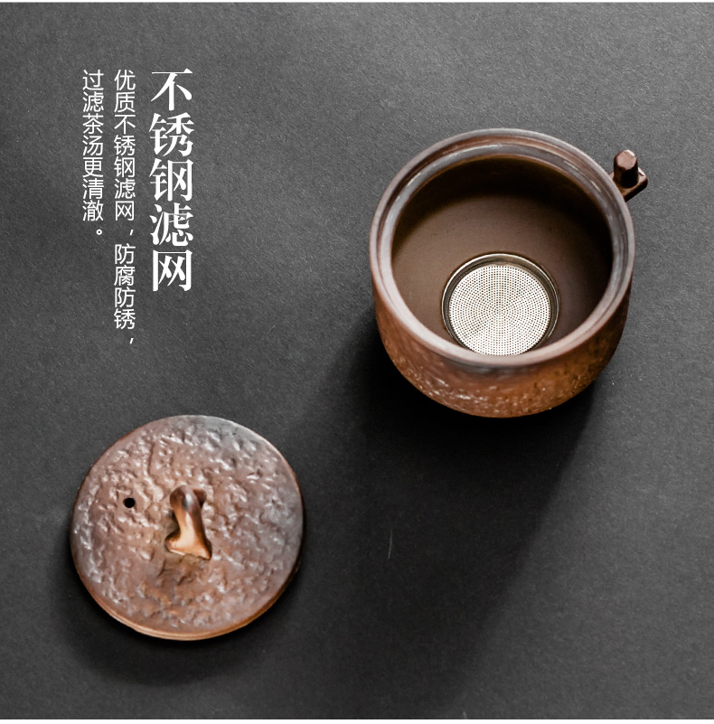 NiuRen semi automatic tea set suit creative household contracted lazy teapot kung fu stone mill ceramic cups