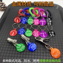 Stainless steel digital hand plate number plate Malatang restaurant hotel name plate metal storage key custom clip