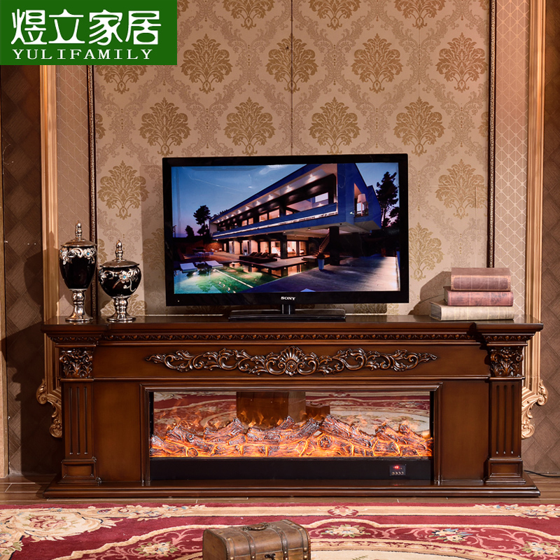 Pastoral European Fireplace Solid Wood American Fireplace Electric