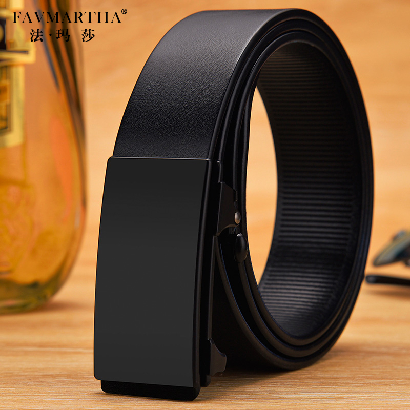 Headlayer cow leather strap men genuine leather toothless automatic buckle belt business luxury pants with damp young people