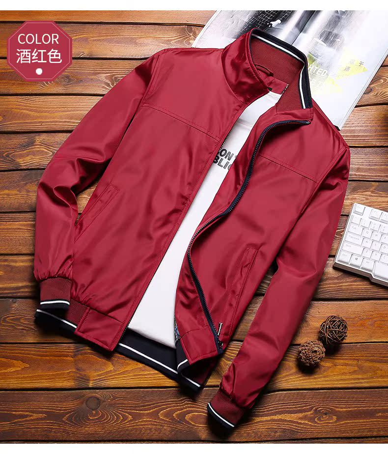 Áo khoác nam 2019 mới mùa xuân và áo khoác nam thanh niên cộng với áo béo cỡ lớn nam tự cổ áo nam - Cực lớn quần lửng nam