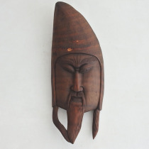 Old Pinned Finely Carved Version Bamboo Root Engraving on the Face Spectrum Head Wall Wall-mounted Creativity Home Wall Decoration Mask Pure Hand Engraving