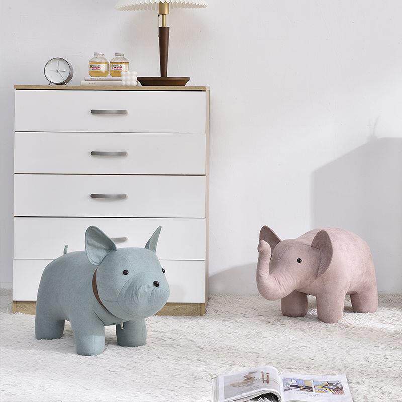 Bench ins net red children cartoon animal stool home elephant shape low stool solid wood stool creative shoes