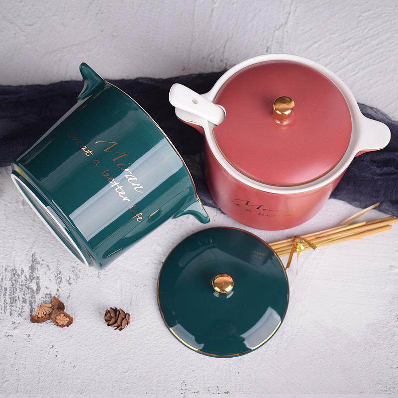 Chilli oil containers Nordic Wind Ceramics Seasoning Jars Box Sauce Bottle Large Pig Oil Jars Small Salt Jars Sugar Zouma Green