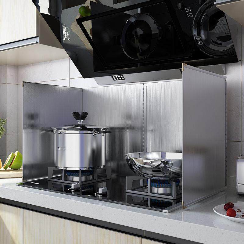 Grease-stopper stainless steel gas stove anti-oil splash bezel wire drawing stainless steel high temperature resistant thickened oil shield
