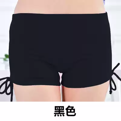 Joker anti-light Lady solid color conservative flat corner swimming trunks belly slim sports multi-color plus size