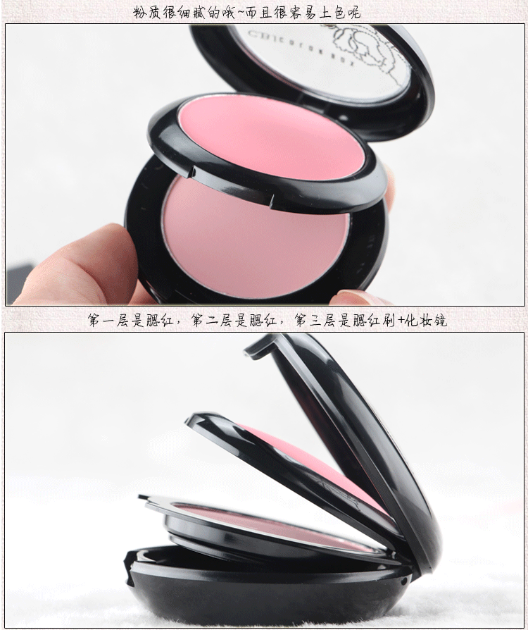Cobox Camellia Blush trang điểm nude đào nàng tiên cá trang điểm làm sáng sửa chữa năng lực rouge hộp đôi màu hai lớp với cọ má hồng phấn má canmake