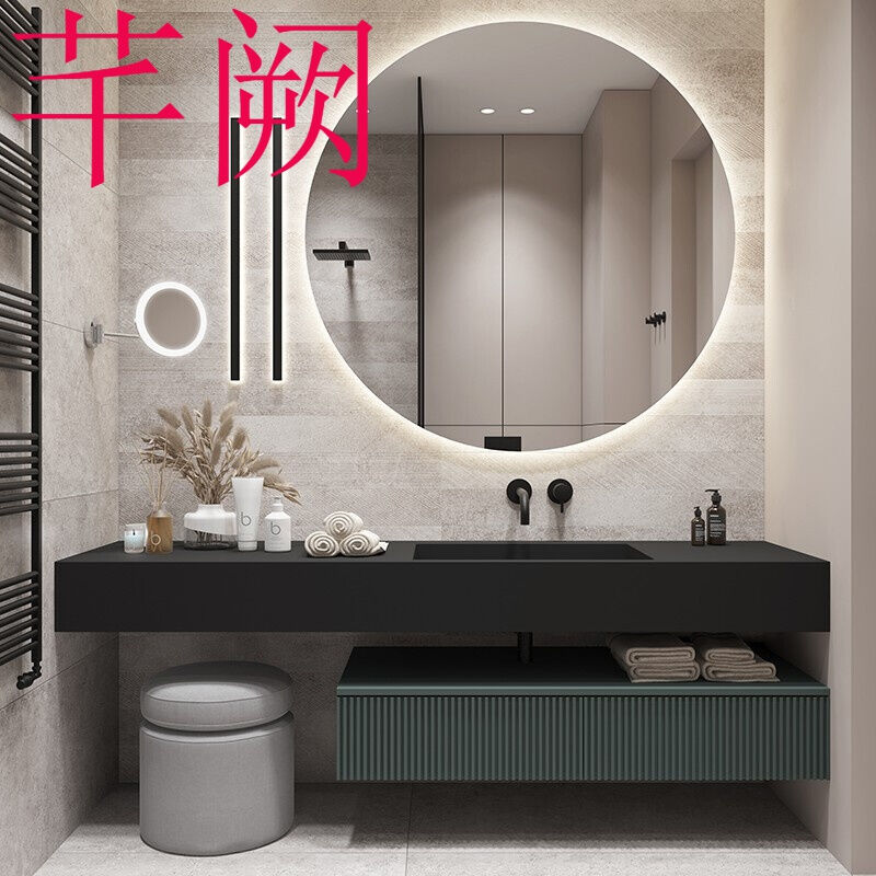 Modern minimalist rock board integrated basin Baths cabinet Composition Makeup Room Light Lavish Wash Basin Wash Basin Wash Taipei Eau
