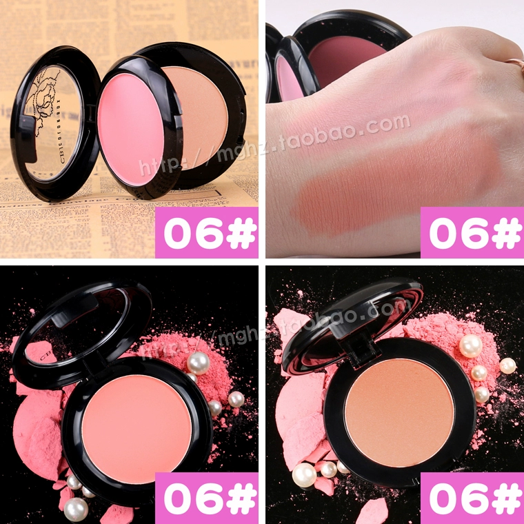 Tự nhiên và tinh tế trang điểm hai màu blush khay sáng matte đích thực Hàn Quốc rouge hộp bột lỏng cam nude trang điểm trang điểm