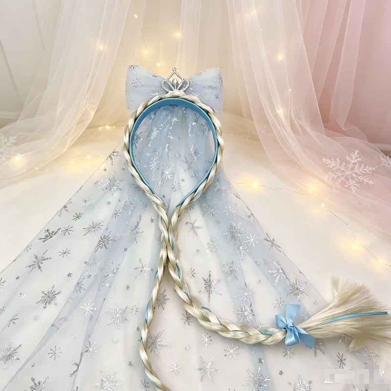 Children's Wig Braids Headband Veil Veil Crown Headband Wig Braids Girl Princess Sweet Headwear
